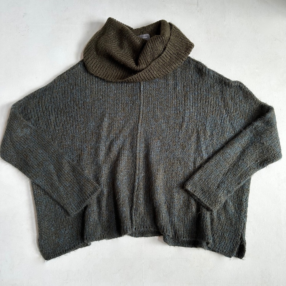 Wooden Ships Dark Green Cowl Neck Sweater